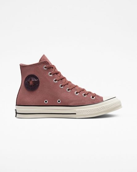 Tenis Converse Chuck 70 Camurça Cano Alto Feminino Bordeaux Pretas | PT D034758